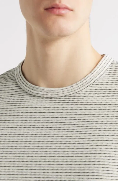 Frame Cotton Jacquard-stripe T-shirt In Gray