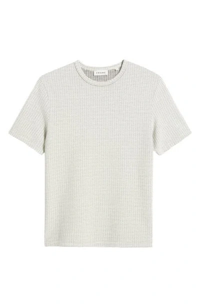Frame Cotton Jacquard-stripe T-shirt In Gray