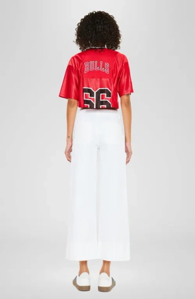 Kancan Lindsay High Rise Cropped Wide Leg Jeans In White In White