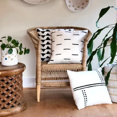 Mbare Sadza Triangles Pillow Cover 46cm In White