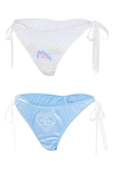 Savage X Fenty Flirty Wordy 2-pack Bridal Bikinis In White