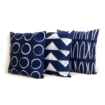 Mbare Sadza Triangles Pillow Cover In Indigo