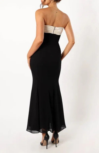 Petal And Pup Petal & Pup Cecilia Two Tone Strapless Maxi Dress In Black
