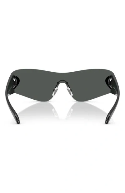 Versace Eclipse 142mm Rimless Wrap Shield Sunglasses In Dark Grey