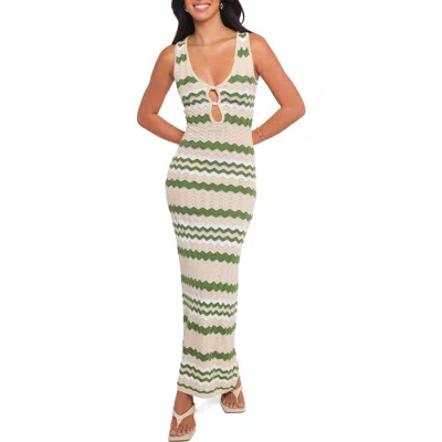 Petal And Pup Petal & Pup Hubert Chevron Pointelle Knit Maxi Dress In Multi