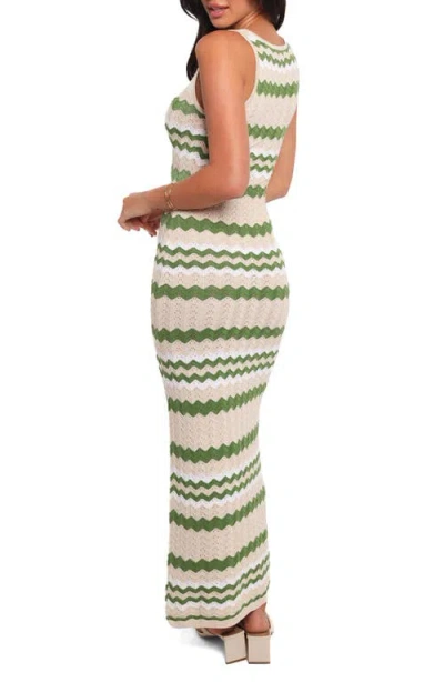 Petal And Pup Petal & Pup Hubert Chevron Pointelle Knit Maxi Dress In Multi