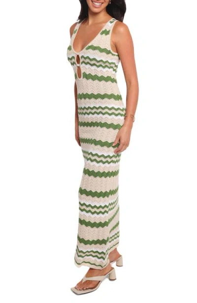 Petal And Pup Petal & Pup Hubert Chevron Pointelle Knit Maxi Dress In Multi