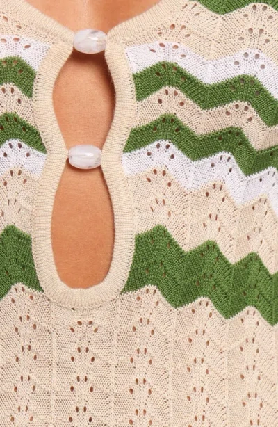 Petal And Pup Petal & Pup Hubert Chevron Pointelle Knit Maxi Dress In Multi