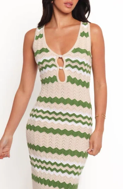 Petal And Pup Petal & Pup Hubert Chevron Pointelle Knit Maxi Dress In Multi