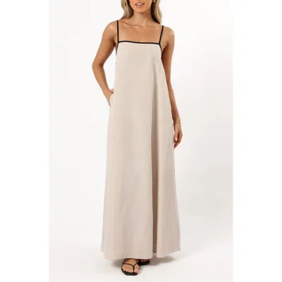Petal And Pup Petal & Pup Elliana Sleeveless Linen Blend A-line Maxi Dress In Beige