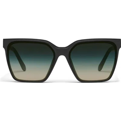 Quay Level Up 60mm Square Sunglasses In Matte Black/palm Taupe