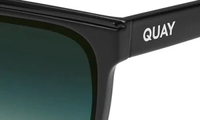 Quay Level Up 60mm Square Sunglasses In Matte Black/palm Taupe