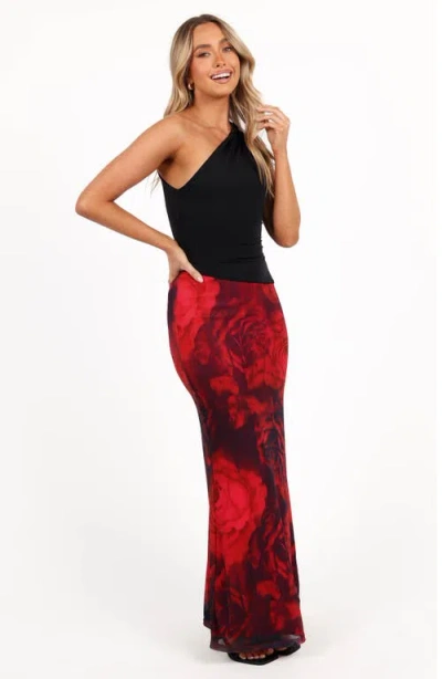Petal And Pup Petal & Pup Cici Leopard Print Mesh Maxi Skirt In Red