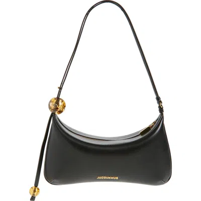 Jacquemus Le Bisou Perle Smooth Leather Bag In Black
