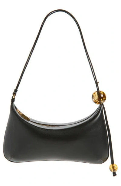 Jacquemus Le Bisou Perle Smooth Leather Bag In Black