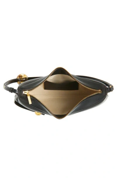 Jacquemus Le Bisou Perle Smooth Leather Bag In Black