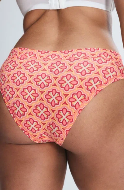 Savage X Fenty Essentials Cotton Blend Cheeky Briefs In Posh Pink Optical X Print