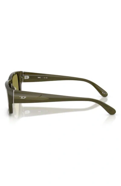 Diesel ® Geck-d 57mm Rectangular Sunglasses In Green