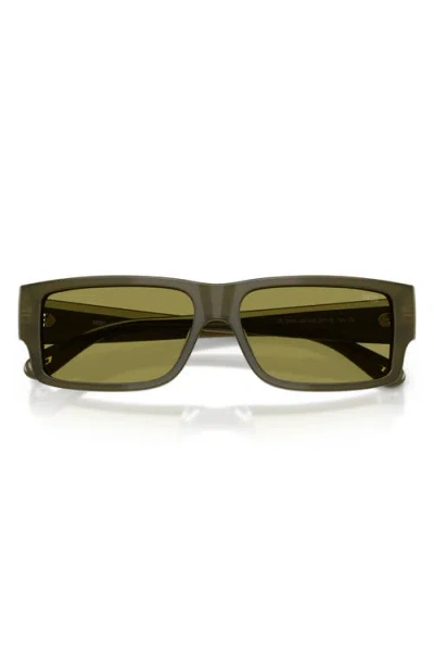 Diesel ® Geck-d 57mm Rectangular Sunglasses In Green