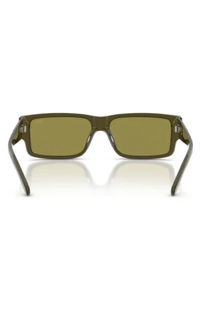 Diesel ® Geck-d 57mm Rectangular Sunglasses In Green