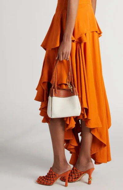 Bottega Veneta Parachute Small Canvas Shoulder Bag In Natural Light Wood