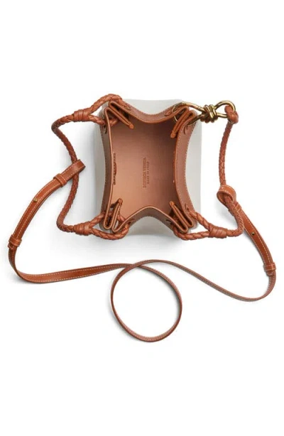 Bottega Veneta Parachute Small Canvas Shoulder Bag In Natural Light Wood