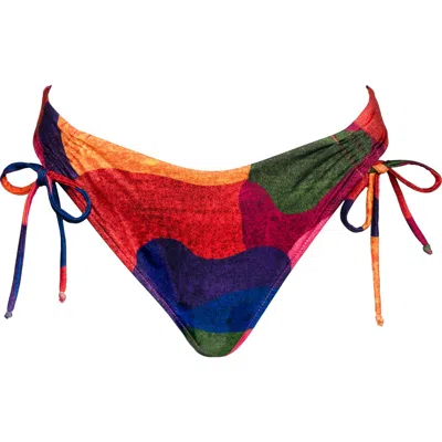 Kitty And Vibe Ruched Tie Bikini Bottoms With Medium Coverage In Isla