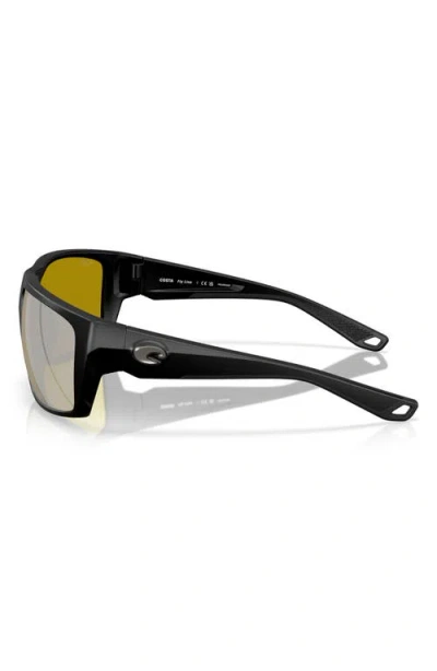 Costa Del Mar 64mm Polarized Rectangular Sunglasses In Black
