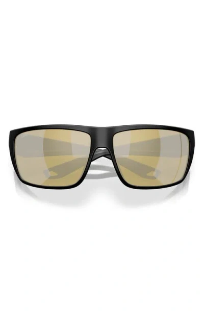 Costa Del Mar 64mm Polarized Rectangular Sunglasses In Black