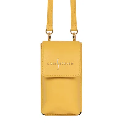 Luis Steven Women's Yellow / Orange Smartphone Pouch - Yellow Pebble In Yellow/orange