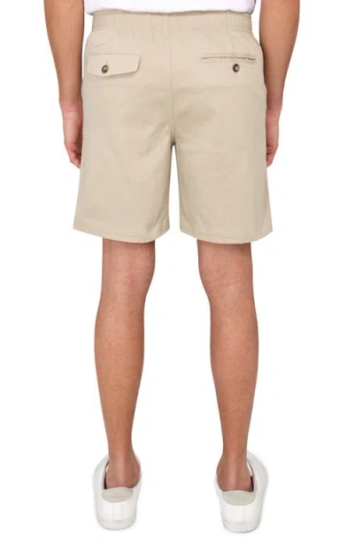 Construct Solid Drawstring Shorts In Khaki