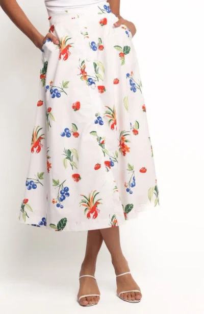 Petal And Pup Petal & Pup Geneva Cotton Midi Skirt In White