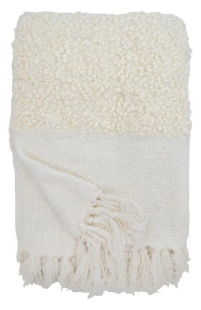 Pom Pom At Home Murphy Oversize Bouclé Throw Blanket In Ivory