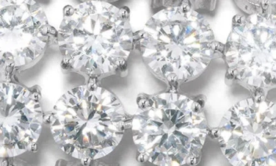 Completedworks Cubic Zirconia Grid Stud Earrings In Rhodium