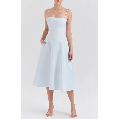 House Of Cb Dolly Seamed Midi Sundress In Ancient Water