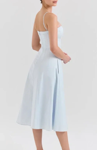 House Of Cb Dolly Seamed Midi Sundress In Ancient Water