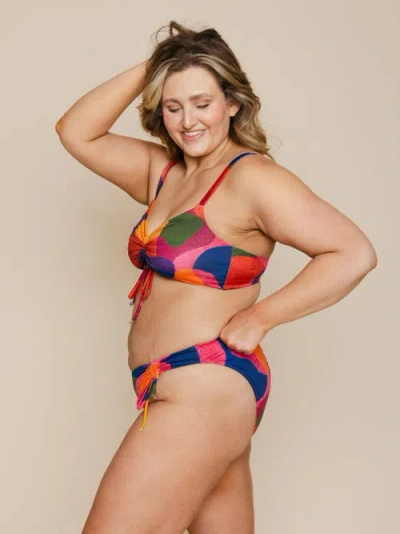 Kitty And Vibe Ruched Tie Bikini Bottoms With Medium Coverage In Isla