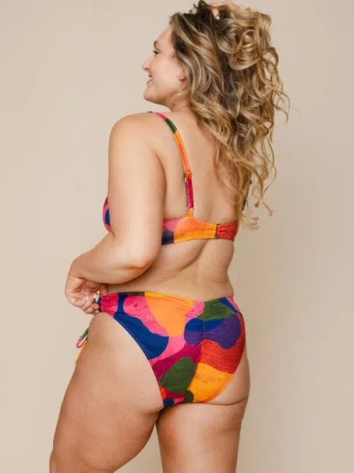 Kitty And Vibe Ruched Tie Bikini Bottoms With Medium Coverage In Isla