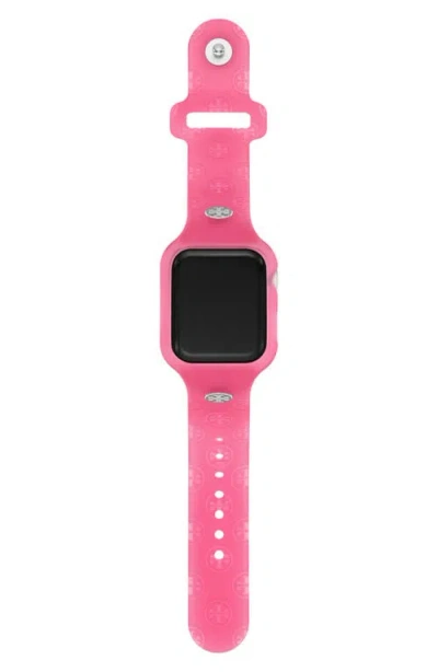 Tory Burch T Monogram Silicone Apple Watch® Watchband, 41mm In Raspberry Pink