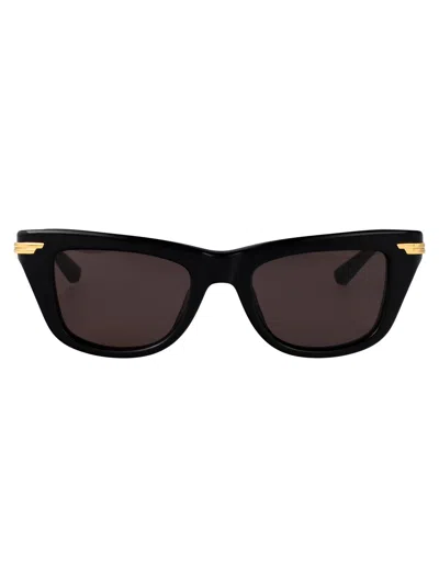 Bottega Veneta Bv1369s Sunglasses In Black-gold-grey