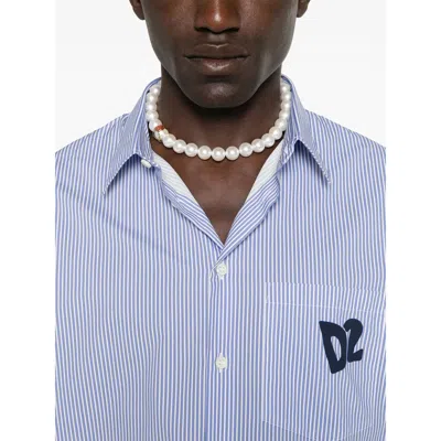 Dsquared2 Summer Lovers Oversized Striped Cotton Shirt
