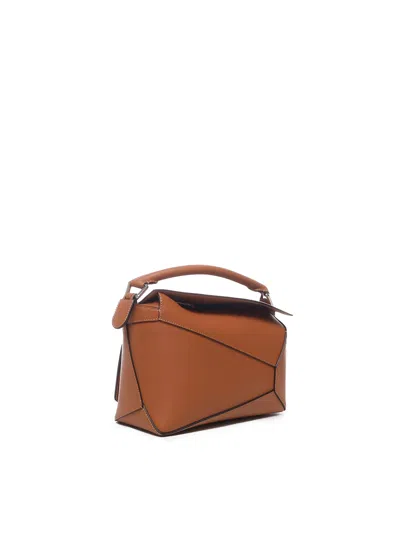 Loewe Puzzle Bag In Soft Grained Calfskin In Brown