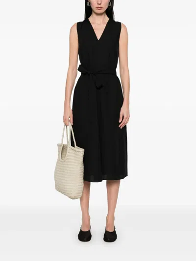 Calvin Klein Linen Blend Ns V Neck Dress Clothing