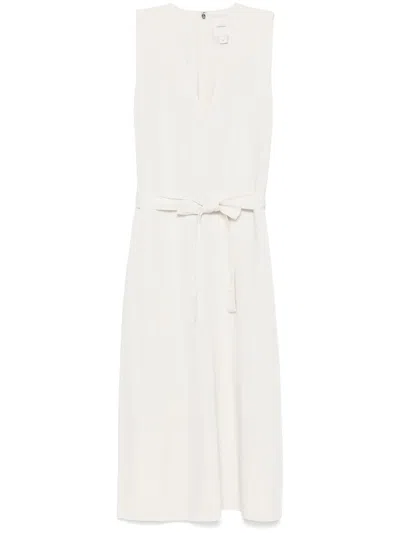Calvin Klein Linen Blend Ns V Neck Dress Clothing