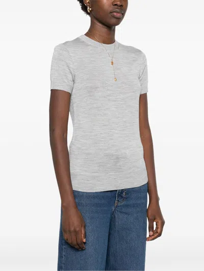 Calvin Klein Knitted T-shirt In Gray