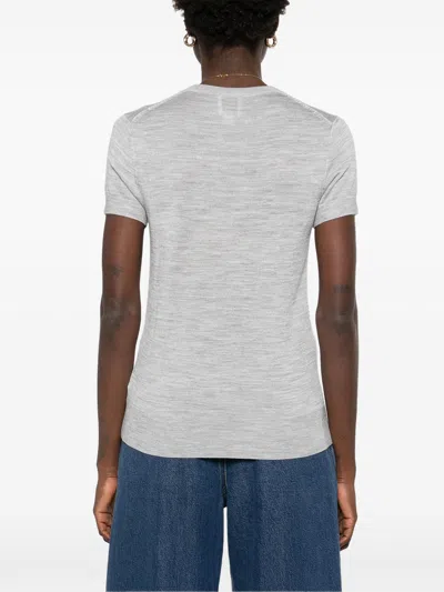 Calvin Klein Knitted T-shirt In Gray
