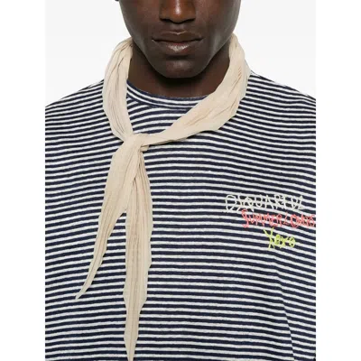 Dsquared2 Summer Lovers Striped Linen T-shirt