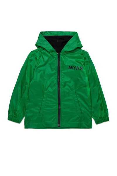 Myar Logo-print Jacket In Fluo Green
