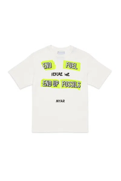 Myar T-shirt In Cotone Deadstock Con Grafica Before In Off White