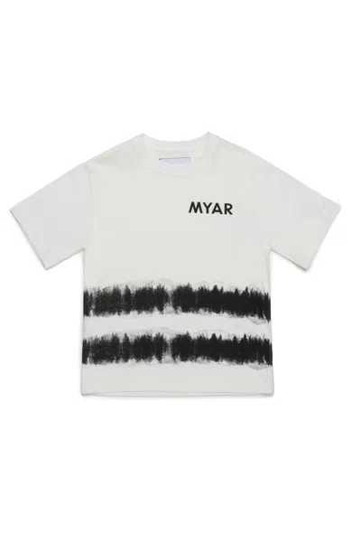 Myar T-shirt In Cotone Deadstock Effetto Tye-die In Off White